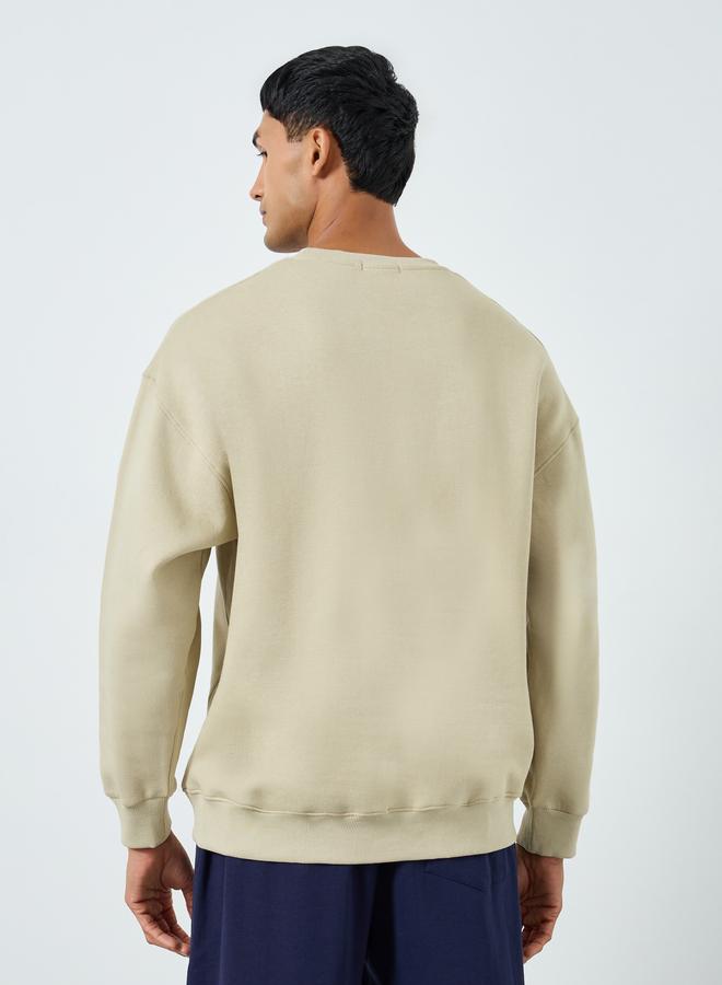 ستايلي سويت شيرت فليس بطبعة شعار - Image 4